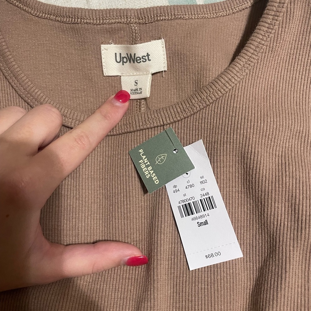 UpWest Ribbed Tan Dress NWT Size S